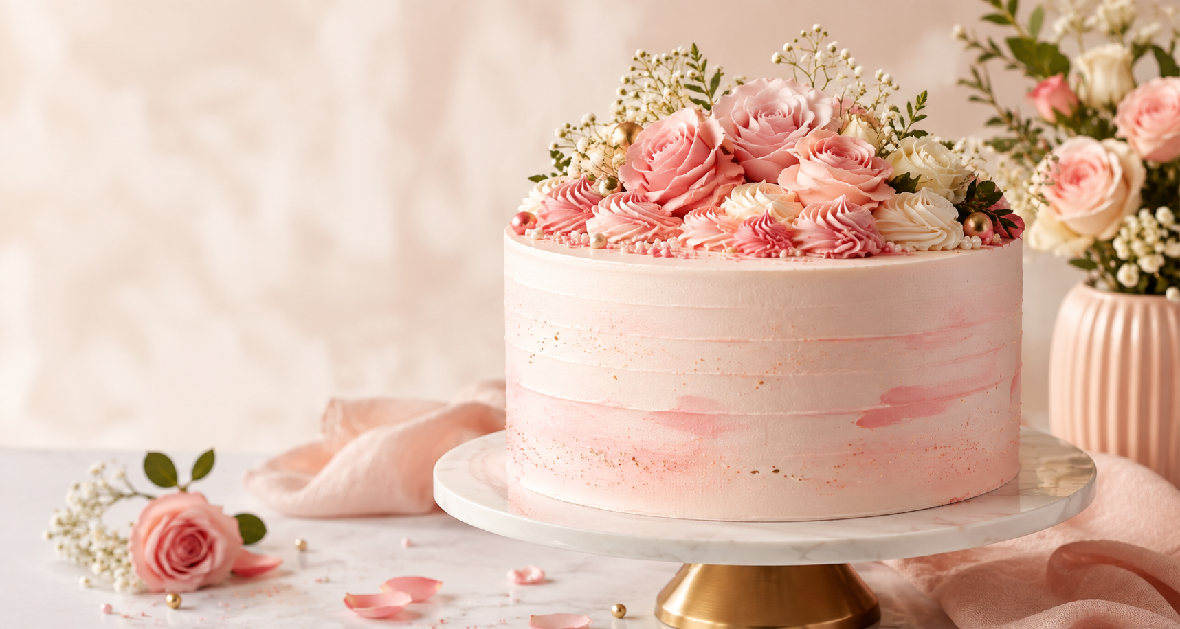 Birthday cake, hand decorated by Hanny's Cakes